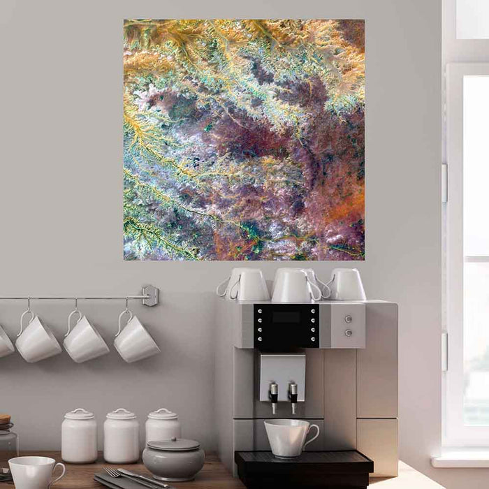 24x24 inch Ghadamis Satellite Poster Displayed in Kitchen