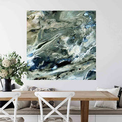 36x36 inch Kevir Satellite Poster Displayed in Dining Room