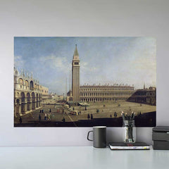 23x36 Piazza San Marco Decal Installed Above Desk