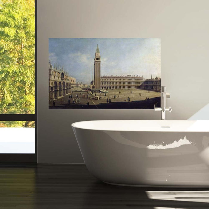30.5x48 Piazza San Marco Decal Installed in Bathroom