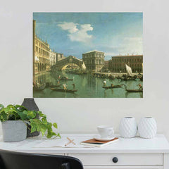 28x36 The Rialto Bridge Decal Installed Above Desk