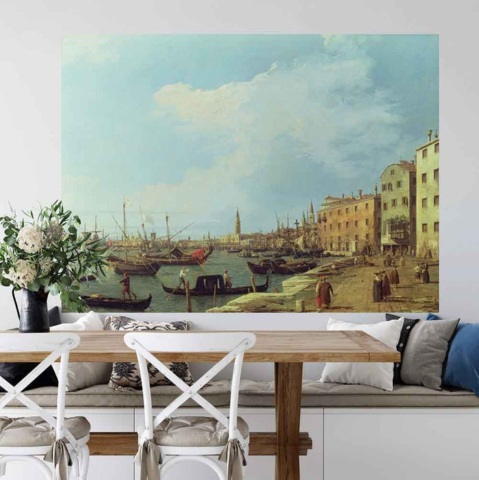 44x60 The Riva Degli Schiavoni Decal Installed in Dining Room