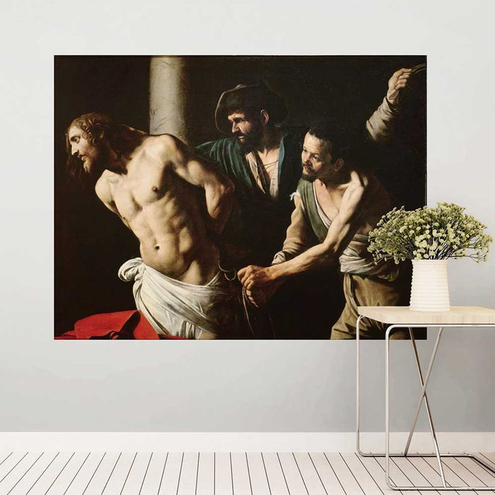 46x60 The Flagellation of Christ Decal Installed on Wall