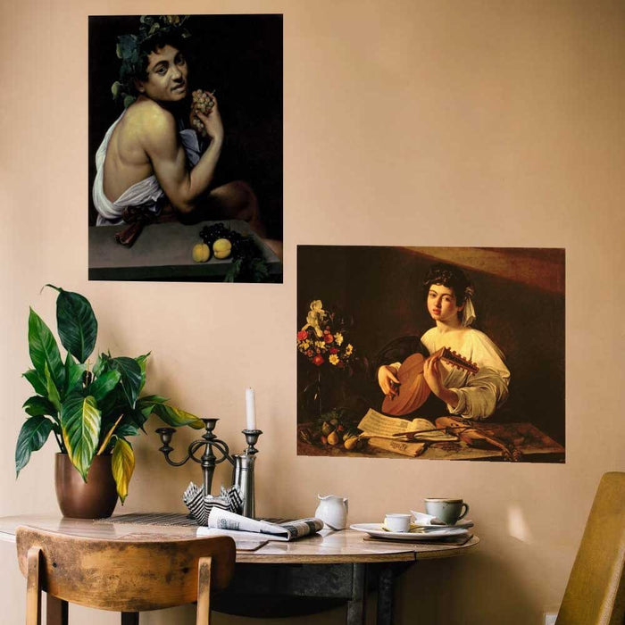 18.5x24 The Lute Player Decal Installed in Dining Area