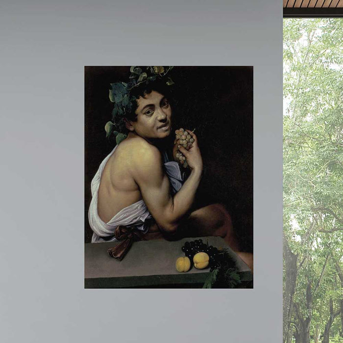 45.5x60 The Sick Bacchus Decal Installed Near Window