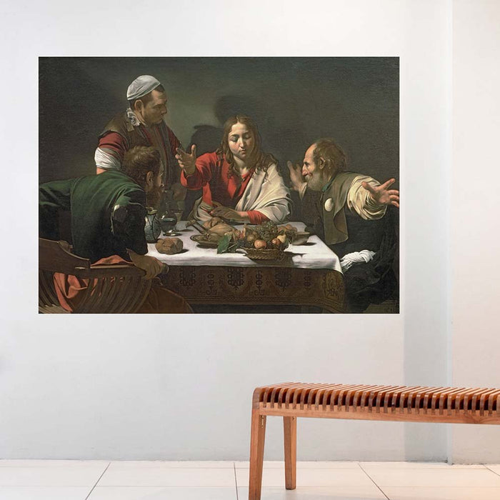 60 inch The Supper at Emmaus Decal Installed by Bench