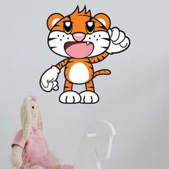 21x24 inch Cartoon Tiger Wall Decal Installed Above Rocking Horse