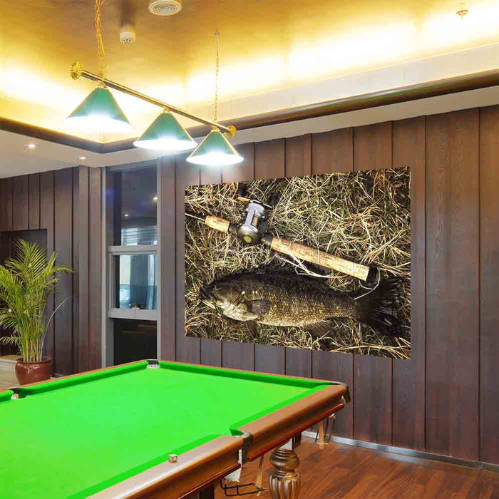 48x72 inch Catch of the Day Decal Installed in Man Cave