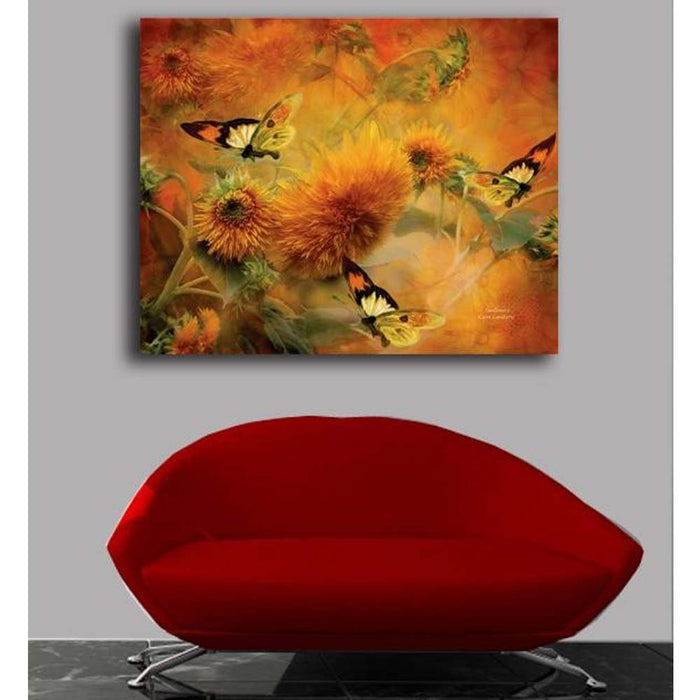 Sunflowers Fine Art Canvas Print Installed | Wallhogs