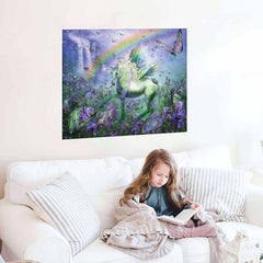27x36 inch Unicorn Of The Buttys Poster Displayed Above Sofa