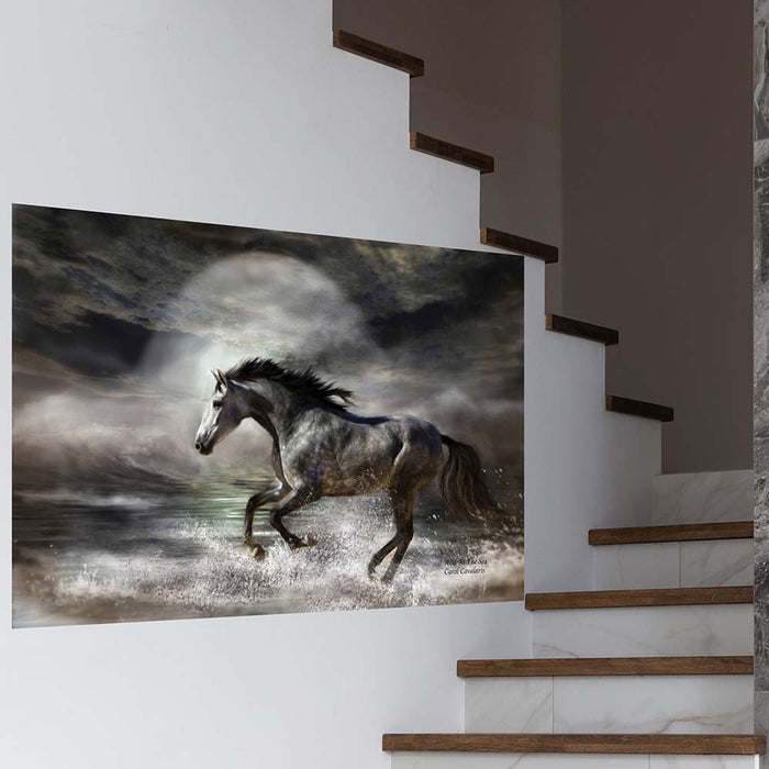 32x48 inch Wild As The Sea Poster Displayed in Stairwell