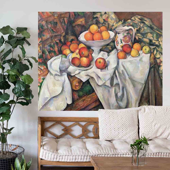 47.5x60 Apples and Oranges Decal Installed Above Settee