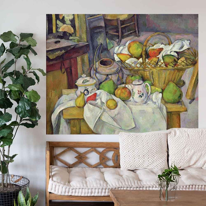 60 inch Still Life with Basket Displayed Above Settee