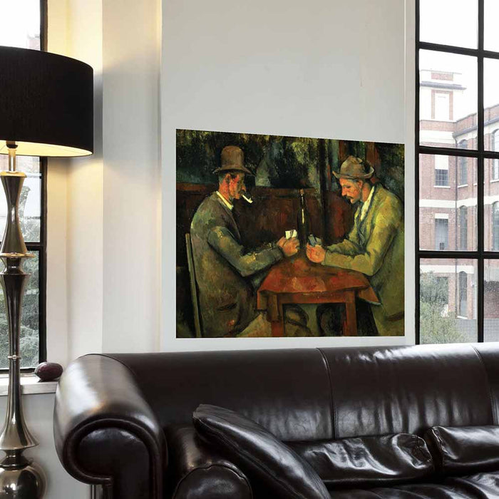 36 inch The Card Players Decal Installed Above Sofa