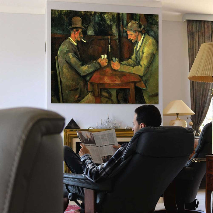 60 inch The Card Players Decal Installed in Living Room