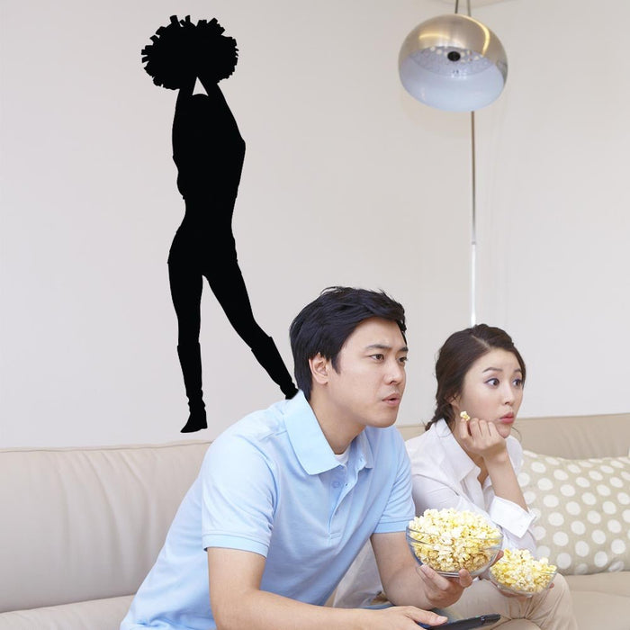 48 inch Cheerleader Wall Decal Installed in Game Room