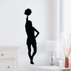 48 inch Cheerleader Silhouette Wall Decal Installed in Bedroom