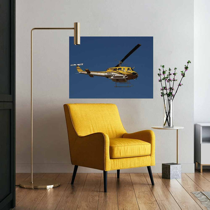 48 inch Fire Attack Helicopter Decal Installed Above Chair