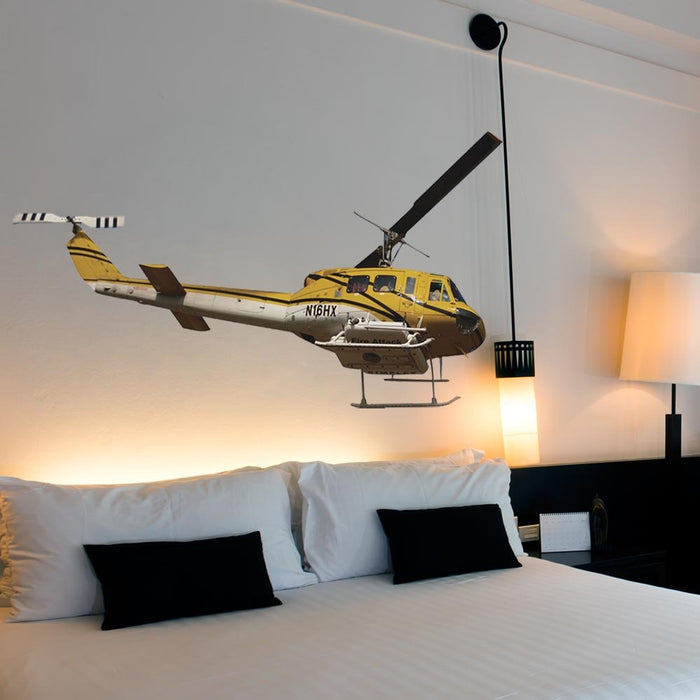 44x72 inch Fire Attack Copter Decal Installed in Bedroom