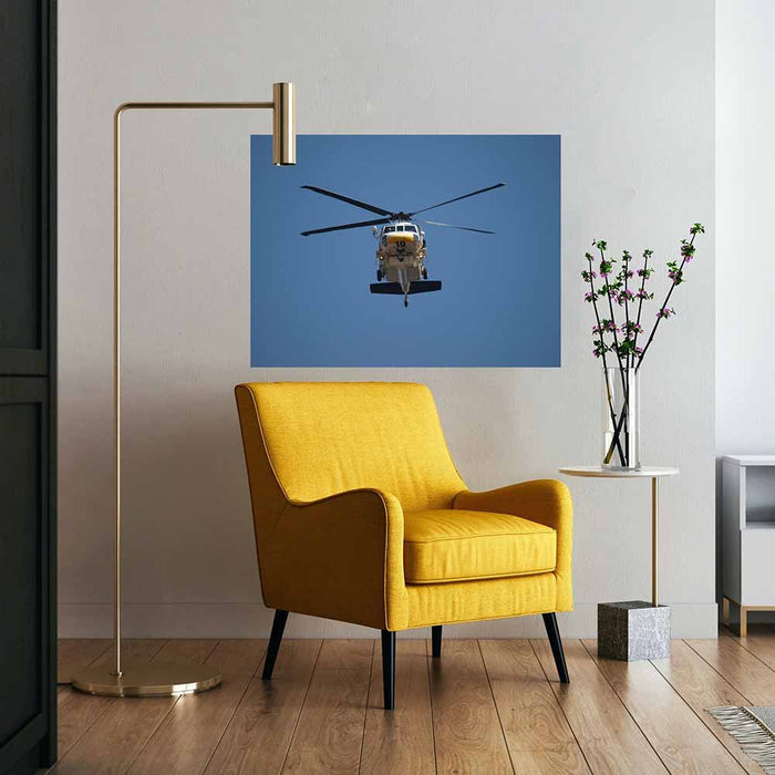 36x48 LAFD Copter 19 Front Decal Installed Above Chair