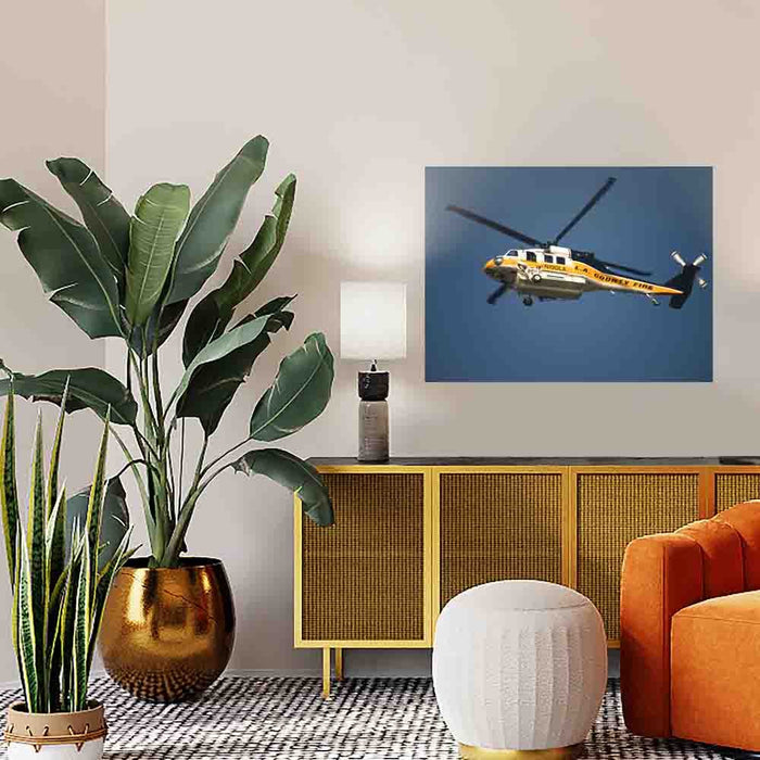 27x36 LAFD Fire Copter 19 Decal Installed Above Console Table
