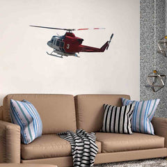 48 inch LAFD Fire 3 Copter Die-Cut Decal Installed Above Sofa