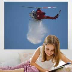 48 inch LAFD Fire 3 Water Drop Decal Installed in Girls Room