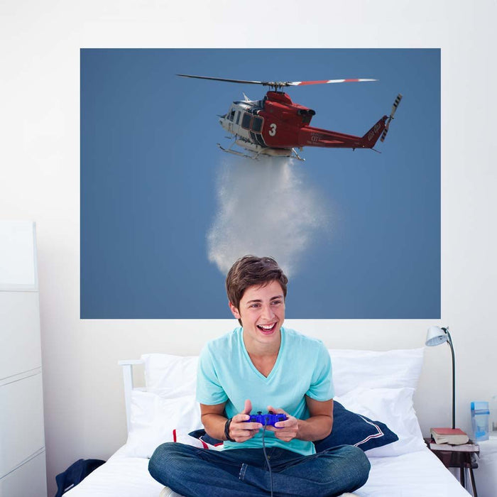 60 inch LAFD Fire 3 Water Drop Decal Installed in Teens Room