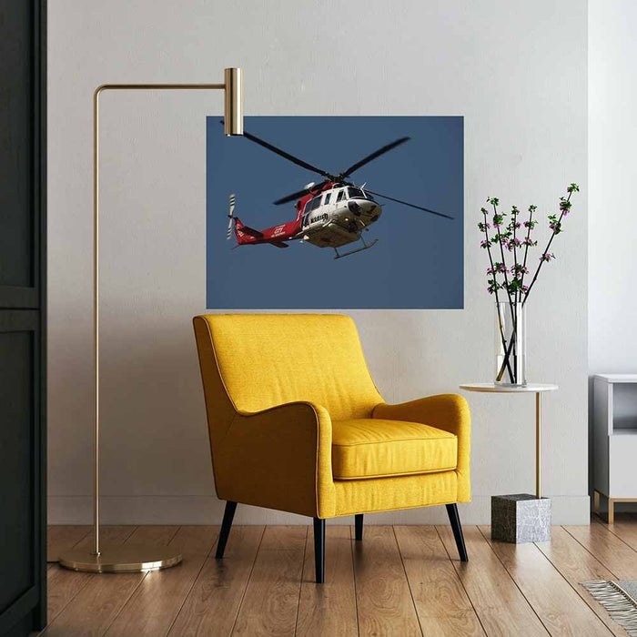 48 inch LAFD Fire in Sky Decal Installed Above Chair