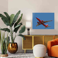 24x36 Southwest 737 Flyover Decal Installed Above Console Table