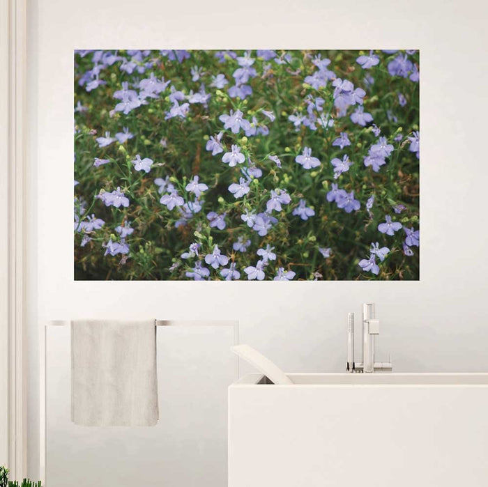 40x60 inch Purple Flowers Decal Installed in Bathroom