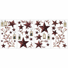 Country Stars & Berries Wall Decals Printed