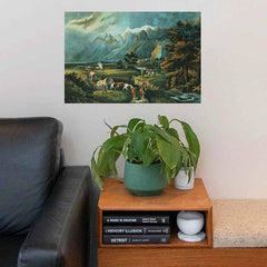 24 inch The Rocky Mountains: Emigrants Crossing the Plains Decal Installed in Office