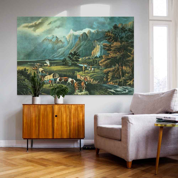 60 inch The Rocky Mountains: Emigrants Crossing the Plains Decal Installed