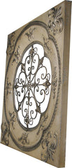 Cutout Center Beige Metal Wall Tile Side Angle