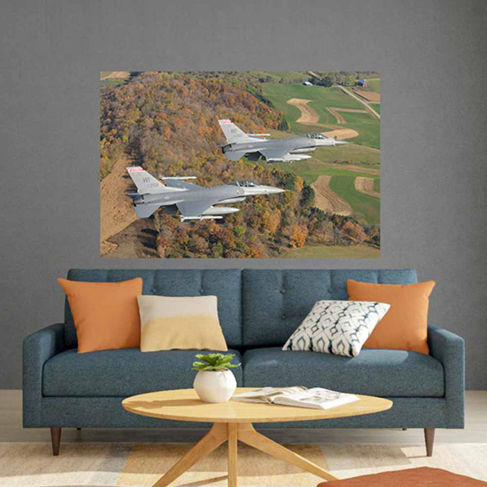 60 inch Dual f-16 Fighting Falcons Installed in Living Room