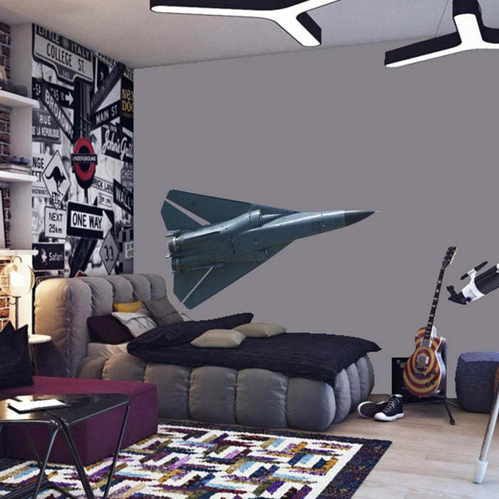 72 inch F-111 Aardvark Die-Cut Decal Installed in Teen Boys Room