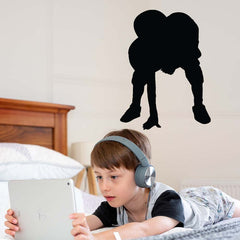24 inch Football Player Stance Wall Decal Installed in Boys Room