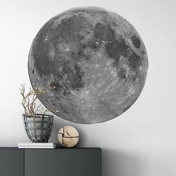 24x24 inch Full Moon Decal Installed on Wall