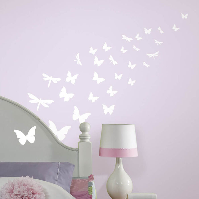 Butterflies & Dragonfly Wall Decals Installed