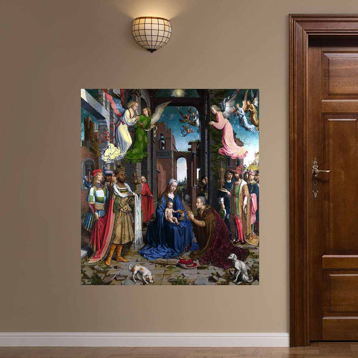 43.5x48 inch Adoration of the Kings Poster Displayed by Door