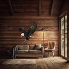 48 inch Hunting Eagle Die-Cut Decal Installed Above Sofa
