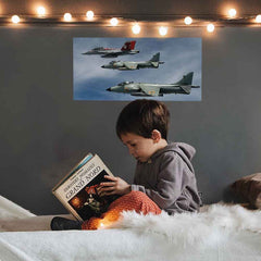 36 inch Indian Navy Fighter Jet Poster Displayed in Boys Room