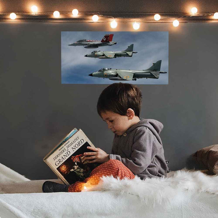36 inch Indian Navy Fighter Jet Decal Installed in Boys Room