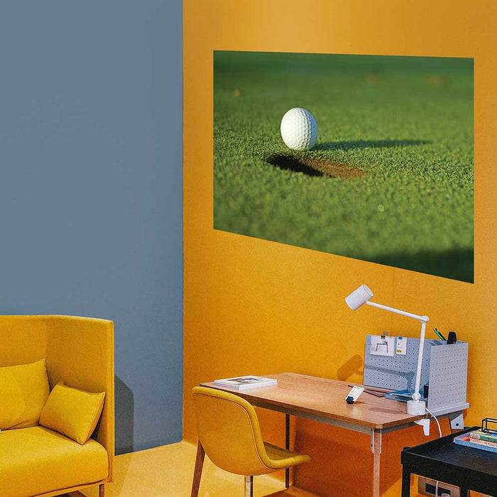 32x48 inch Lag Putt Wall Decal Installed Above Desk