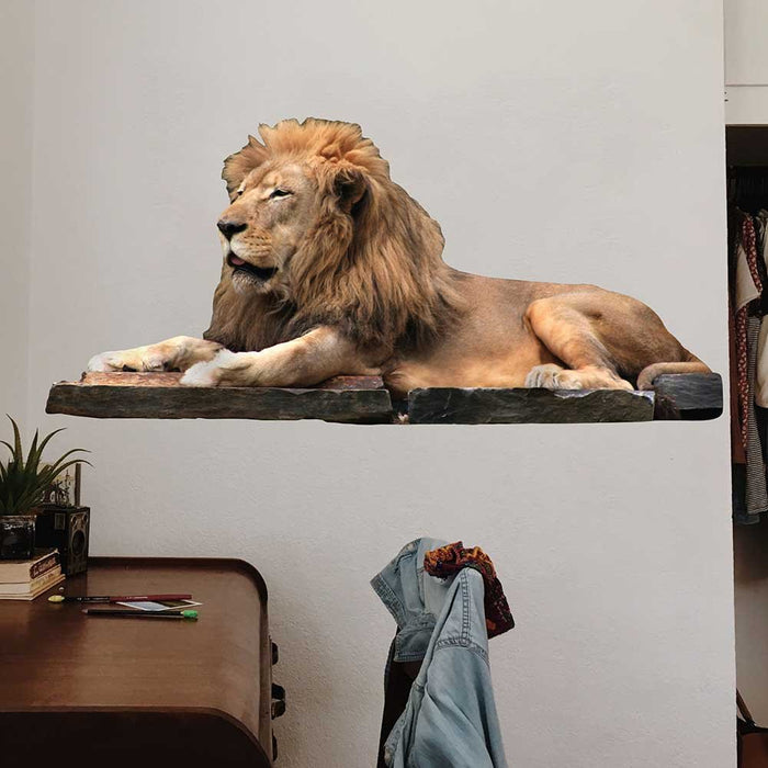48 inch Lion Resting Wall Decal Installed in Bedroom