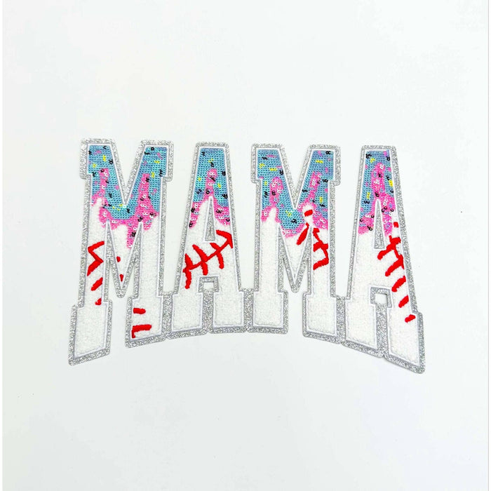 Mama Baseball Drip Chenille Patch