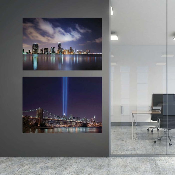 32x48 inch Miami at Dusk Decal Installed in Office Hallway