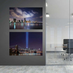 32x48 inch Miami at Dusk Decal Installed in Office Hallway