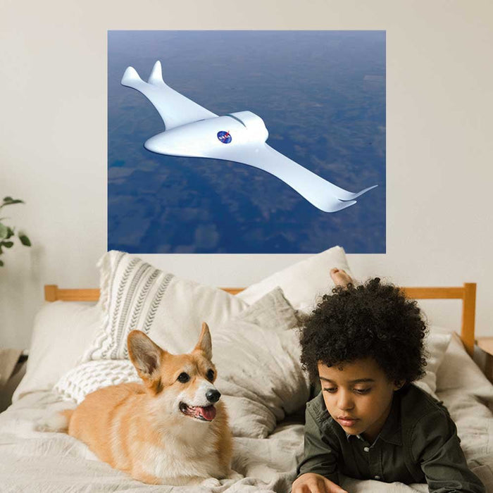 36 inch NASA Smart Plane in Flight Decal Installed in Boys Room